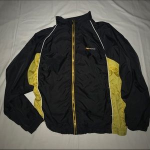 VINTAGE REEBOK BLACK WINDBREAKER JACKET LARGE